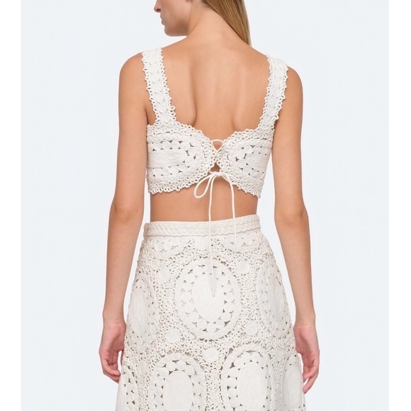 NWT SEA New York White Crochet Camila Midi Skirt Set - Picture 6 of 13